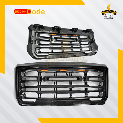 Al Barq for Car Accessories  - Front grille and Sierra black 2500  - code 2500144 - Front grille and Sierra black 2500 HD grille and grille, raptor shape 3 LED - (013/11) + tag