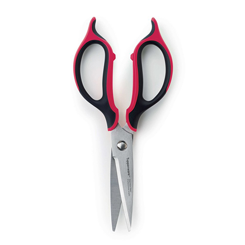 Grab N Cut Scissors - Description
The scissors are very comfortable to use thanks to the easy-to-grip handles. The two ears at the end of the handles allow easy adjustment of the position of the fingers so that a more comfortable grip is possible. Suitable for use with the right hand or left hand. The blades can be separated for thorough cleaning, and are easy to put back in place.

Instructions for use
are not suitable for slicing cooked chicken, foods with bones or metals. Not intended for opening nuts, or for cutting fabrics. Safe to use in the dishwasher.