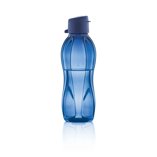 Eco 500 ML Water Bottle | Nocturnal Sea - Say Goodbye to disposable water bottles!  You can make a small change with a big impact by using the Eco Bottles. The tapered, contoured shape of our eco-friendly water bottle fits easily in your hand. These reusable, dishwasher safe water bottles are the perfect size to fit in any bag or purse and with their easy open cap drinking is easy. Just grab and go to stay hydrated wherever you go!BenefitsMade with renewable or circular material: Our sustainably-sourced bottles are made of the first food-safe sustainable materials coming from mixed plastic waste or renewable sources. Environmentally friendly: Think of how many plastic disposable bottles that are thrown away every day! You can help reduce that number simply by using an ECO Bottle! Staying hydrated just got easier! The Eco Bottle is lightweight, leak proof and small enough to tuck in a tote bag or backpack, or carry in your hand by a handle or strap, so you can take it with you wherever and however you travel... by car, train, foot or bike! ​ Easy drinking and hygienic covered spout: Flip cap design allows for easy opening and smooth flow when drinking. Not too big, not too small! The 500ml is just the right size for a quick drink on the go and is easy to carry when full, even for kids! Can stand the test of time: Made from extremely durable material, your long-lasting Eco Bottle can be used over and over again without worry of breakage!Tips: Thanks to its shape, it fits in the fridge door and its Easy Drink Cap makes it easy to drink from while walking, playing sports or enjoying any outdoor activity. See-through design allows you to view its contents. Its ergonomic design allows you to easily grip and hold it securely while pouring. The Easy Drink Cap's small opening safely regulates the flow of the fluid, making it more comfortable to drink from. ;There is also a ring on the Cap, allowing you to add a strap for easy carrying.Leak proof cap prevents spills Easy to clean Fits in most car and bicycle cup and bottle holders Features a large tab for easy opening and closing Tapered, contoured shape fits easily in your handWashingIt is recommended to wash your Eco Bottle daily. The Eco Bottle is dishwasher-safe, it is also hand-washable using a bottle brush, warm water and a little dishwashing liquid. The Easy Drink Cap is dishwasher-safe. Just place it in the open position on top rack. If you detect unpleasant smells coming from drinks stored in the bottle:Fill the bottle with warm water and a few drops of dishwashing liquid. Let it stand for half an hour. Rinse several times.Allow the bottle to dry, open when not in use. Liquids with spices, tomato or carrots can cause staining; this will not affect the performance of the product.UsageBe sure to fill the Eco Bottle with cold or room-temperature drinks only. Not freezer safe. Not safe for use in the microwave. Eco Bottles are not suitable for use with hot or carbonated beverages or with carbonating devices.