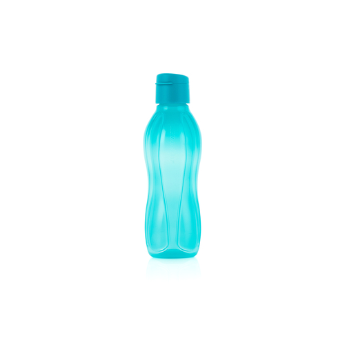 Eco 500 ML Water Bottle | Caribbean Blue - Say Goodbye to disposable water bottles!  You can make a small change with a big impact by using the Eco Bottles. The tapered, contoured shape of our eco-friendly water bottle fits easily in your hand. These reusable, dishwasher safe water bottles are the perfect size to fit in any bag or purse and with their easy open cap drinking is easy. Just grab and go to stay hydrated wherever you go!BenefitsMade with renewable or circular material: Our sustainably-sourced bottles are made of the first food-safe sustainable materials coming from mixed plastic waste or renewable sources. Environmentally friendly: Think of how many plastic disposable bottles that are thrown away every day! You can help reduce that number simply by using an ECO Bottle! Staying hydrated just got easier! The Eco Bottle is lightweight, leak proof and small enough to tuck in a tote bag or backpack, or carry in your hand by a handle or strap, so you can take it with you wherever and however you travel... by car, train, foot or bike! ​ Easy drinking and hygienic covered spout: Flip cap design allows for easy opening and smooth flow when drinking. Not too big, not too small! The 500ml is just the right size for a quick drink on the go and is easy to carry when full, even for kids! Can stand the test of time: Made from extremely durable material, your long-lasting Eco Bottle can be used over and over again without worry of breakage!Tips: Thanks to its shape, it fits in the fridge door and its Easy Drink Cap makes it easy to drink from while walking, playing sports or enjoying any outdoor activity. See-through design allows you to view its contents. Its ergonomic design allows you to easily grip and hold it securely while pouring. The Easy Drink Cap's small opening safely regulates the flow of the fluid, making it more comfortable to drink from. ;There is also a ring on the Cap, allowing you to add a strap for easy carrying.Leak proof cap prevents spills Easy to clean Fits in most car and bicycle cup and bottle holders Features a large tab for easy opening and closing Tapered, contoured shape fits easily in your handWashingIt is recommended to wash your Eco Bottle daily. The Eco Bottle is dishwasher-safe, it is also hand-washable using a bottle brush, warm water and a little dishwashing liquid. The Easy Drink Cap is dishwasher-safe. Just place it in the open position on top rack. If you detect unpleasant smells coming from drinks stored in the bottle:Fill the bottle with warm water and a few drops of dishwashing liquid. Let it stand for half an hour. Rinse several times.Allow the bottle to dry, open when not in use. Liquids with spices, tomato or carrots can cause staining; this will not affect the performance of the product.UsageBe sure to fill the Eco Bottle with cold or room-temperature drinks only. Not freezer safe. Not safe for use in the microwave. Eco Bottles are not suitable for use with hot or carbonated beverages or with carbonating devices.