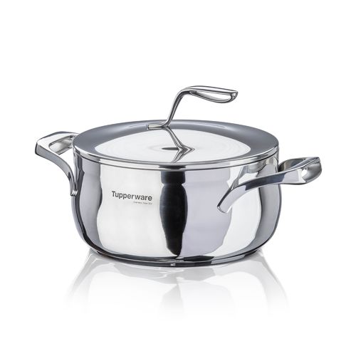 StockPot with Lid | 5 L | Mastro Series - This cookware works on all cooking surfaces (gas, electric, ceramic and induction).Care:   Metal Cover: Handwash (Not Dishwasher Safe) Stock Pot: Handwash (Not Dishwasher Safe) Safe for use in oven and stovetop (check maximum temperature ratings) Do not use sharp or metal utensilsSpecifications:   Material: Stainless Steel (Made from durable stainless steel for long-lasting use). Dimensions: 24 CM X 18.5 CM Height Temperature Ratings: max Temp. 232 °C / 450 °F Use & Care:  While cooking, avoid sharp or metal utensils. Over time, metal will scratch your non-stick coating. Instead, use our Kitchen Tools or Silicone Spatulas. When it's time to clean, use a Tupperware Microfiber Kitchen Towel or non-metallic sponge or brush. For tough stains, create a paste of equal parts baking soda and water to gently scrub the pan. Always hand-wash to preserve the life of the cookware. For best results, the diameter of the base of the cookware should correspond to the diameter of the stovetop burner in use.