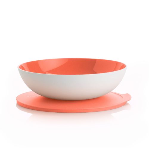 Serving Bowl 3.5 L | Salmon & Greystone | Allegra Series - Allegra Serveware features a modular design and is part of an interlocking series, offering versatile and space-saving solutions. Each serving bowl comes complete with a base and a lid for added convenience.Serve your meals in style! The Allegra 3.5 L Bowl will brighten your table setting with color!
 Inspired by the beauty of nature, the Allegra 3.5 L Bowl will present your food in an elegant style. With a simple, modern aesthetic, it looks attractive on any table setting. Its versatile size makes it ideal for serving and storing fresh foods such as mixed salads, snack foods, fruit salads, desserts and more. The bowl comes with a lid, perfect for sealing leftovers and storing foods in the fridge or on the go. The tab on the side makes it very easy to remove the lid. Whether you're serving a family meal or bringing a dish to a party or picnic, the Allegra 3.5 L Bowl will be your go-to serving piece. This 3.5 L bowl is a great size for individual servings of salads, soups or pasta, cheese, crackers and small fruits for table serving indoors and outdoors and can be sealed to store and stack in the fridge.Specifications: Capacity: 3.5 L 
 Dimensions: L 30.7 x H 10 CM
 Color: Salmon / Greystone
Benefits:Elegant, dual color design: Thanks to a special technology, the exterior is textured and matte while the interior is smooth and shiny for easy serving and cleaning, while the 2 tones offer a pristine, modern look. Take with you on the go to a party or a picnic without worry of spillage, thanks to its leak proof lid.  Locks in food freshness thanks to the airtight lid.  So long, plastic wrap and foil! Thanks to the airtight and leak proof lid you can prepare your dishes in advance, take on the go and store leftovers. No need to use plastic wrap or foil over your serving bowl! Durable and resistant to breakage without sacrificing beauty. Easy to open thanks to the large tab on the lid. Nestable for compact storageUse & Care:Dishwasher Safe Not suitable for Freezer, microwave & conventional oven use. Do not Use Sharp or metal utensils To avoid scratching, it is recommended to serve food using only plastic or wooden utensils. Do not use abrasive cleaning pads or abrasive cleaners, as these will scratch the container. Suitable for cold foods only.