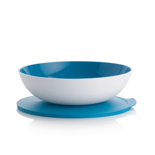 Serving Bowl 3.5 L | Snow White & Peacock Blue | Allegra Series - Allegra Serveware features a modular design and is part of an interlocking series, offering versatile and space-saving solutions. Each serving bowl comes complete with a base and a lid for added convenience.Serve your meals in style! The Allegra 3.5 L Bowl will brighten your table setting with color!
 Inspired by the beauty of nature, the Allegra 3.5 L Bowl will present your food in an elegant style. With a simple, modern aesthetic, it looks attractive on any table setting. Its versatile size makes it ideal for serving and storing fresh foods such as mixed salads, snack foods, fruit salads, desserts and more. The bowl comes with a lid, perfect for sealing leftovers and storing foods in the fridge or on the go. The tab on the side makes it very easy to remove the lid. Whether you're serving a family meal or bringing a dish to a party or picnic, the Allegra 3.5 L Bowl will be your go-to serving piece. This 3.5 L bowl is a great size for individual servings of salads, soups or pasta, cheese, crackers and small fruits for table serving indoors and outdoors and can be sealed to store and stack in the fridge.Specifications: Capacity: 3.5 L 
 Dimensions: L 30.7 x H 10 CM
 Color: Snow White / Peacock Blue
Benefits:Elegant, dual color design: Thanks to a special technology, the exterior is textured and matte while the interior is smooth and shiny for easy serving and cleaning, while the 2 tones offer a pristine, modern look. Take with you on the go to a party or a picnic without worry of spillage, thanks to its leak proof lid.  Locks in food freshness thanks to the airtight lid.  So long, plastic wrap and foil! Thanks to the airtight and leak proof lid you can prepare your dishes in advance, take on the go and store leftovers. No need to use plastic wrap or foil over your serving bowl! Durable and resistant to breakage without sacrificing beauty. Easy to open thanks to the large tab on the lid. Nestable for compact storageUse & Care:Dishwasher Safe Not suitable for Freezer, microwave & conventional oven use. Do not Use Sharp or metal utensils To avoid scratching, it is recommended to serve food using only plastic or wooden utensils. Do not use abrasive cleaning pads or abrasive cleaners, as these will scratch the container. Suitable for cold foods only.