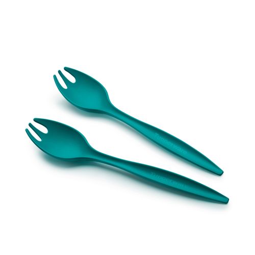 Salad Tongs 30.4 CM | Mysterious Green | Allegra Series - Serve your guests in style!  Allegra Salad Tongs add a dash of sophistication to your table. The special fork shape makes it easy to serve salads and other dishes. Combine with our various serving lines. Clearly Elegant. Allegra Outdoor Dining or Aloha!Specifications: Dimensions: L 30.5 x W 6.5 x H 3.6 CM 
 Color: Mysterious GreenBenefits: 100% BPA Free Elegant design will complement any dining setting. Compact storage: The Serving Forks nest together to save space in your kitchen. The long ergonomic handles make them very easy to use and comfortable to hold. Unique. yet practical design: The 3 teeth and rounded shape makes it easy to mix. grab and serve salads and other dishes. They can also be used as a small ladle for pouring dressings or sauces!Use & Care:Dishwasher Safe Not suitable for microwave & conventional oven use. Do not use abrasive cleaning pads or abrasive cleaners, as these will scratch the tongs. Suitable for cold foods only.