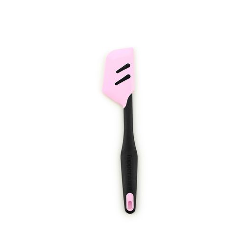 Silicone Spatula | 28 CM - A baker's best friend! Or Pick every last drop of food! With our Silicone Spatula, you will be able to easily mix your wet and dry ingredients with no added friction! It is the perfect tool to use for any recipe, even delicate ones like macarons or sponge cake. The head has two sides; one is great for scraping down straight sides, while the other is perfect for getting into any corner of mixing bowls or dishes. You can always make sure that you won’t waste a single bite because this spatula will ensure all contents are scraped out! The silicone heads are heat resistant, up to 210°F / 100°C, stain-resistant AND easy to clean! Its textured, heat-resistant handle provides a sturdy grip and its length ensures that it can reach into any shape bowl or pan! And the hole at the end allows for convenient hanging when not in use. Children are always disappointed that they can't lick the batter from the bowl because with the Silicone Spatula, there will never be a drop of batter left!