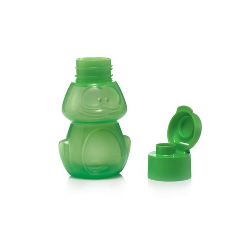 Eco 350 ML Kids Water Bottle | Frog - Say Goodbye to disposable water bottles!  You can make a small change with a big impact by using the Eco Bottles. The tapered, contoured shape of our eco-friendly water bottle fits easily in your hand. These reusable, dishwasher safe water bottles are the perfect size to fit in any bag or purse and with their easy open cap drinking is easy. Just grab and go to stay hydrated wherever you go!BenefitsMade with renewable or circular material: Our sustainably-sourced bottles are made of the first food-safe sustainable materials coming from mixed plastic waste or renewable sources. Environmentally friendly: Think of how many plastic disposable bottles that are thrown away every day! You can help reduce that number simply by using an ECO Bottle! Staying hydrated just got easier! The Eco Bottle is lightweight, leak proof and small enough to tuck in a tote bag or backpack, or carry in your hand by a handle or strap, so you can take it with you wherever and however you travel... by car, train, foot or bike! ​ Easy drinking and hygienic covered spout: Flip cap design allows for easy opening and smooth flow when drinking. Not too big, not too small! The 350ml is just the right size for a quick drink on the go and is easy to carry when full, even for kids! Can stand the test of time: Made from extremely durable material, your long-lasting Eco Bottle can be used over and over again without worry of breakage!Tips: Thanks to its shape, it fits in the fridge door and its Easy Drink Cap makes it easy to drink from while walking, playing sports or enjoying any outdoor activity. See-through design allows you to view its contents. Its ergonomic design allows you to easily grip and hold it securely while pouring. The Easy Drink Cap's small opening safely regulates the flow of the fluid, making it more comfortable to drink from. ;There is also a ring on the Cap, allowing you to add a strap for easy carrying.Leak proof cap prevents spills Easy to clean Fits in most car and bicycle cup and bottle holders Features a large tab for easy opening and closing Tapered, contoured shape fits easily in your handWashingIt is recommended to wash your Eco Bottle daily. The Eco Bottle is dishwasher-safe, it is also hand-washable using a bottle brush, warm water and a little dishwashing liquid. The Easy Drink Cap is dishwasher-safe. Just place it in the open position on top rack. If you detect unpleasant smells coming from drinks stored in the bottle:Fill the bottle with warm water and a few drops of dishwashing liquid. Let it stand for half an hour. Rinse several times.Allow the bottle to dry, open when not in use. Liquids with spices, tomato or carrots can cause staining; this will not affect the performance of the product.UsageBe sure to fill the Eco Bottle with cold or room-temperature drinks only. Not freezer safe. Not safe for use in the microwave. Eco Bottles are not suitable for use with hot or carbonated beverages or with carbonating devices.