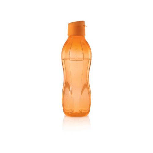 Eco 750 ML Water Bottle | Papaya Orange - Say Goodbye to disposable water bottles!  You can make a small change with a big impact by using the Eco Bottles. The tapered, contoured shape of our eco-friendly water bottle fits easily in your hand. These reusable, dishwasher safe water bottles are the perfect size to fit in any bag or purse and with their easy open cap drinking is easy. Just grab and go to stay hydrated wherever you go!BenefitsMade with renewable or circular material: Our sustainably-sourced bottles are made of the first food-safe sustainable materials coming from mixed plastic waste or renewable sources. Environmentally friendly: Think of how many plastic disposable bottles that are thrown away every day! You can help reduce that number simply by using an ECO Bottle! Staying hydrated just got easier! The Eco Bottle is lightweight, leak proof and small enough to tuck in a tote bag or backpack, or carry in your hand by a handle or strap, so you can take it with you wherever and however you travel... by car, train, foot or bike! ​ Easy drinking and hygienic covered spout: Flip cap design allows for easy opening and smooth flow when drinking. Can stand the test of time: Made from extremely durable material, your long-lasting Eco Bottle can be used over and over again without worry of breakage!Tips: Thanks to its shape, it fits in the fridge door and its Easy Drink Cap makes it easy to drink from while walking, playing sports or enjoying any outdoor activity. See-through design allows you to view its contents. Its ergonomic design allows you to easily grip and hold it securely while pouring. The Easy Drink Cap's small opening safely regulates the flow of the fluid, making it more comfortable to drink from. ;There is also a ring on the Cap, allowing you to add a strap for easy carrying.Leak proof cap prevents spills Easy to clean Fits in most car and bicycle cup and bottle holders Features a large tab for easy opening and closing Tapered, contoured shape fits easily in your handWashingIt is recommended to wash your Eco Bottle daily. The Eco Bottle is dishwasher-safe, it is also hand-washable using a bottle brush, warm water and a little dishwashing liquid. The Easy Drink Cap is dishwasher-safe. Just place it in the open position on top rack. If you detect unpleasant smells coming from drinks stored in the bottle:Fill the bottle with warm water and a few drops of dishwashing liquid. Let it stand for half an hour. Rinse several times.Allow the bottle to dry, open when not in use. Liquids with spices, tomato or carrots can cause staining; this will not affect the performance of the product.UsageBe sure to fill the Eco Bottle with cold or room-temperature drinks only. Not freezer safe. Not safe for use in the microwave. Eco Bottles are not suitable for use with hot or carbonated beverages or with carbonating devices.