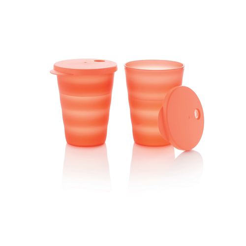 Straw Tumbler 330 ML (2pcs) - Protective seal with asilicone cap enabling the insertion of a straw - avoiding leaks and splattering.Translucent and textured material which does not scratch and makes it easy to see contents.Contents: 2 Pieces, each is 330 ML