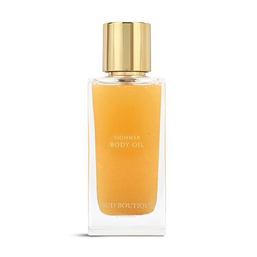 NEW - ETERNAL SHIMMER BODY OIL - DRY SHIMMER BODY OIL - 100ML Eternal body oil is an oriental woody fragranced oil for women.  Top note: Turkish Rose, Saffron.  Middle note: Rose, Jasmine. Base note: Vanilla, Honey, Patchouli, Amber and Musk.