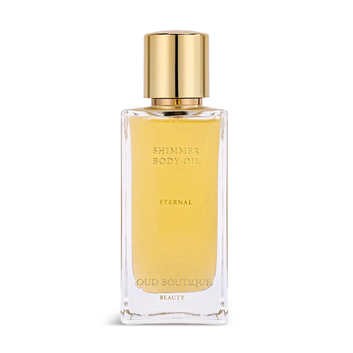 NEW - ETERNAL SHIMMER BODY OIL 100ml - DRY SHIMMER BODY OIL - 100ML Eternal body oil is an oriental woody fragranced oil for women.  Top note: Turkish Rose. Middle note: Rose, Jasmine. Base note: Vanilla, Honey, Patchouli, Amber and Musk.