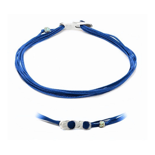 آ ڤي - اسوار  ابرياتي أزرق - Apriati 7 Cords Bracelet Custom MadeBlue, Silver