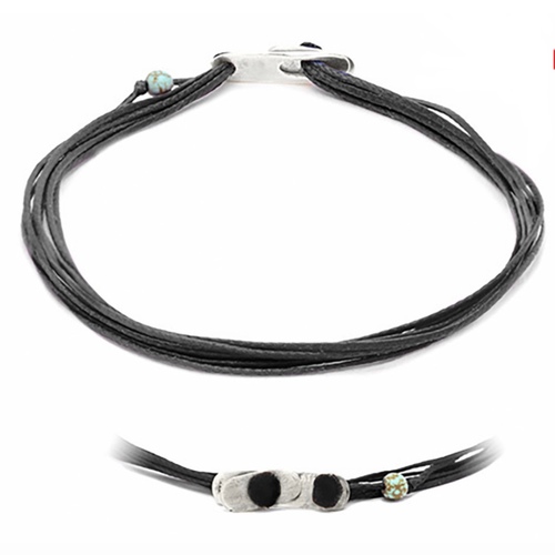 سوار ابرياتي أسود - Apriati 7 Cords Bracelet Custom MadeBlack, Silver