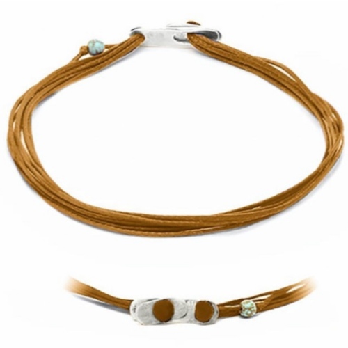 اسوارة ابرياتي بني - Apriati 7 Cords Bracelet Custom MadeMocha, Silver