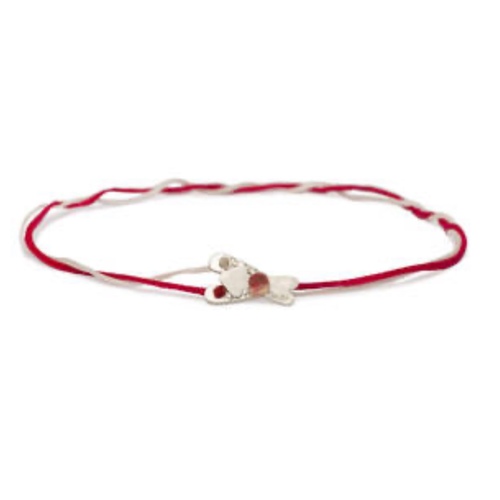 سوار أبرياتي حصري 2024 - Red and white single cord