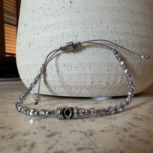 Bohemian silver cord - Size 16 cm to 20 cm adjustable