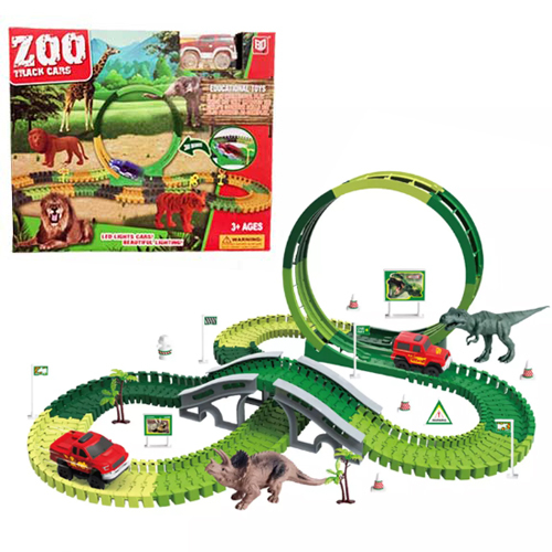 D9085/Dinosaur race track - Dinosaur race track with led light cars Years +3