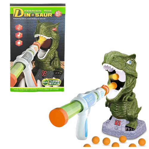 003-3/Feeding The Dinosaur - Shoot into the dino's mouth!!with lights3 styles of gun - air cannon - air gun - rocket gunAge : +6 years