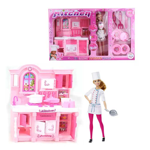 6801-B / Barbie kitchen - Barbie kitchen with light and music !Years +3