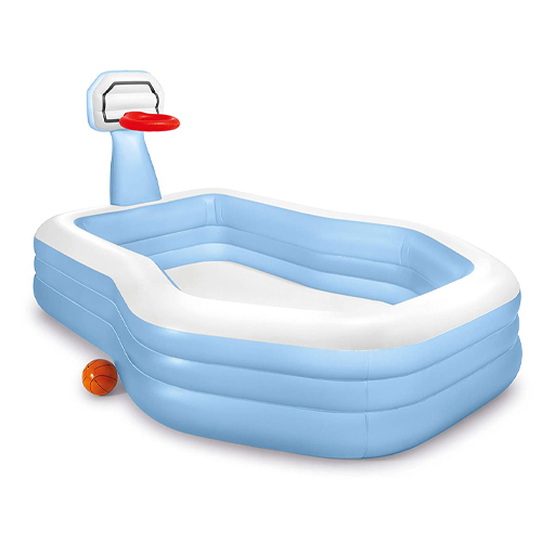 Swimming Pool 57183 - Swimming Pool with basketball net. Size: 257X188X135 CM. Recommended age +3 years.