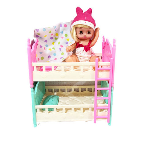 60235-13T/Doll Set - Doll with bunk bed Includes 2 mini dolls with accessories Age : +3 years