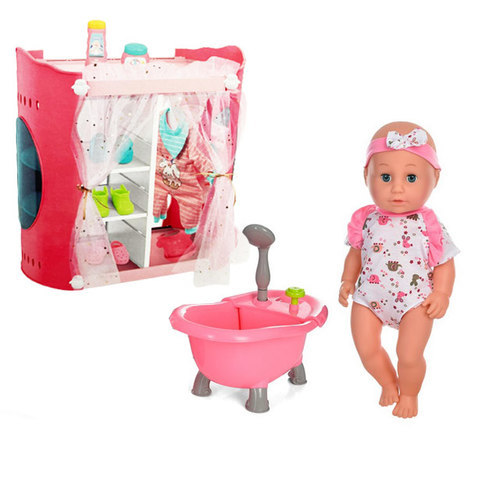 Doll Set-99831 - Sweet Dream Doll Deluxe Set 2 in 1 With bath tub and mini closet With melody Doll size : 14