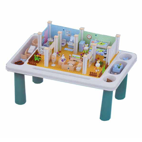 EB6666-A/Building table - Building table Includes furnitures  For ages +6 years