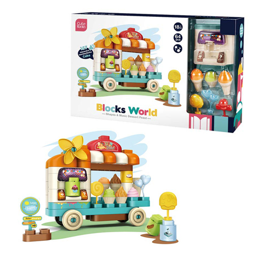 Ice-cream truck-2311K - Includes all the blocks to build your own Ice-cream truck and also toppings for your ice-creams. For ages +3 years