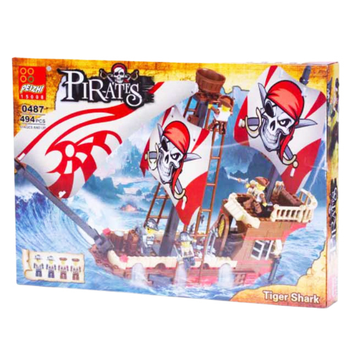 Pirate Blocks-0487 - Building Blocks Compatible with Lego Educational Toys Lego Assembled Pirate Ship Tiger Shark Suitable age: + 6 years old