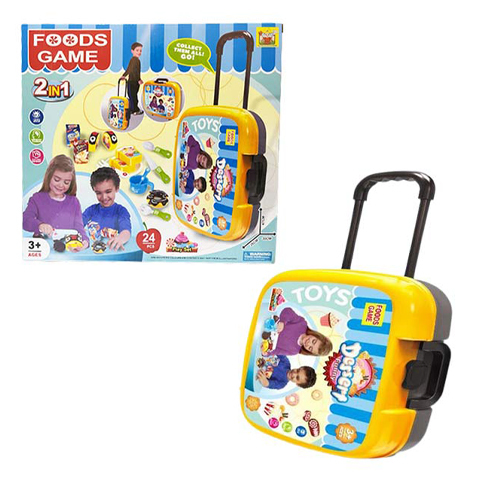 36778-82/Food Play Set - 2 IN 1  Suitcase - Food Storage 24 pcs 47 x 26 x 30cm Age : +3 years