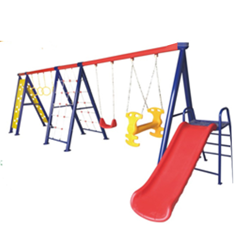 Steel swing and slide set-ZK07302 - 670*250*200cm