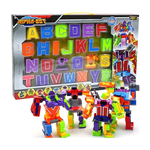 500-39/Alpha-bot - Alphabet transformers Includes all the alphabets and one robot head For ages +3 years