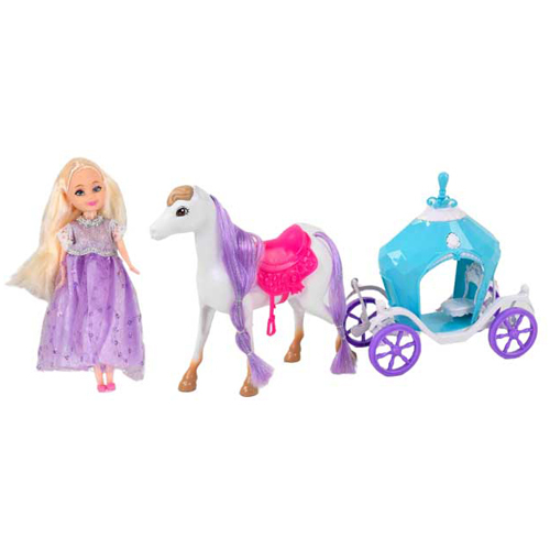 Dress your horse-5505 - Dress your horse  Includes horse, cart, doll  and accessories  For ages +3 years