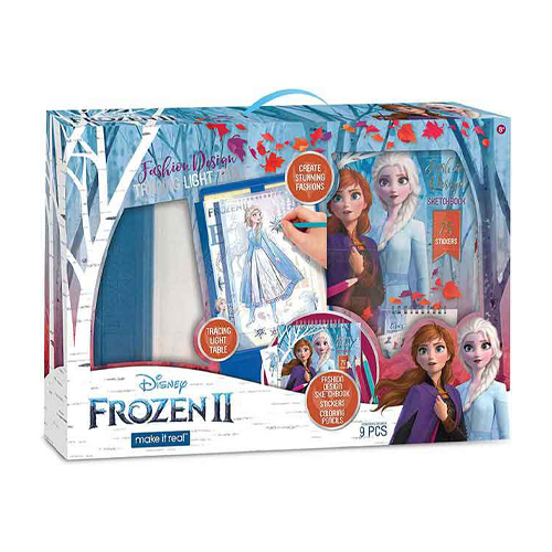 Frozen Sketchbook - Disney Frozen 2 Sketchbook with Light Table This set includes: Light Table for Tracing Pre-Printed Designs Sketchbook with Fashion & Style Design Guide