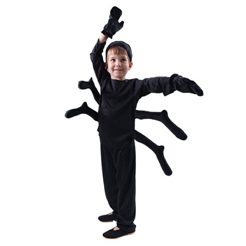 COS178/Spider Costume - Kids Spider Costume Includes: Top, Pants, Cap, Gloves S - 3\4 yrs M- 5\7 yrs L- 8\10 yrs XL- 11\14 yrs