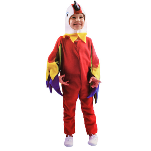 Monkiz - COS173/Parrot Costume - Parrot Costume Includes jumpsuit with cap S - 3\4 yrs M- 5\7 yrs L- 8\10 yrs XL- 11\14 yrs