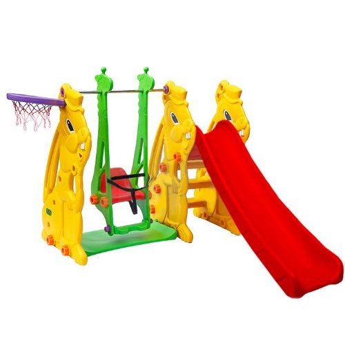 ZK02006/Swing and slide set - Swing and Slide Set for Toddler, 4-in-4 Kids Play Climber Swing Playset w/Basketball Hoop, Extra Long Slide with Buffer Zone, Easy Setup Climb Stairs for Indoor Outdoor Games