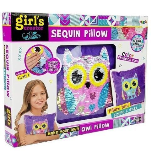 Owl Pillow/MBK-203/MBK-372 - Sparkling sequins! Flip it,Change It! For 5+ ages