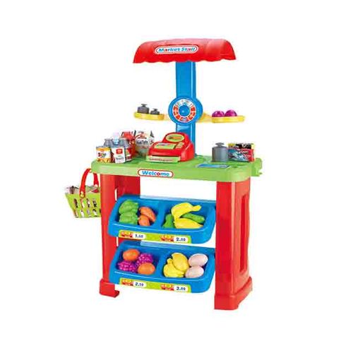 SUPERMARKET CASHIER-VS0387 - My First Market Stall Set 
 Highlights Engages your little ones into hours of fun and creativity Made of tough materials for durability Non-toxic material ensures safety of children's health Vibrant colours stimulate visual development Boasts unique details for a striking appeal 
 Specifications Set Includes 1 x Balance Table, 1 x Cash Register, 1 x Basket, 18 x Fruit, 2 x Egg, 6 x Coin, 1 x Card, 3 x Bottle, 14 x Paper Box