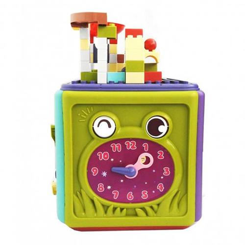 clock and Blocks set/01524 - clock and large construction set A game cube for the development of children Age: 3Years+