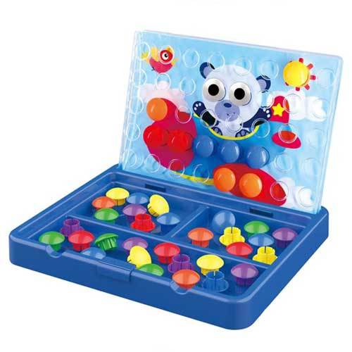 VS0057 / Mosaic manual button puzzle - Little
Hand Button Training is Figure Learning of Symmetry.   This wonderful
toy will teach your child figures, shapes and colors.   



 Learning
symmetry in figures develops imagination and spatial thinking, so important in
the development of every child.