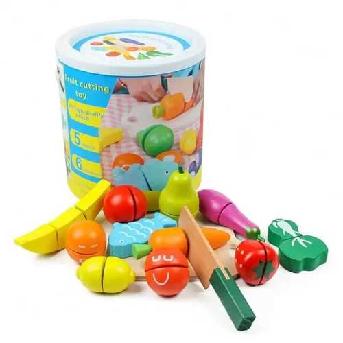 FRUITS CUTTING TOY/VWY505 - All high quality beech.5 fruits,6 vegetables 
 Search for intelligence share happy childhood 
 For 3+ ages