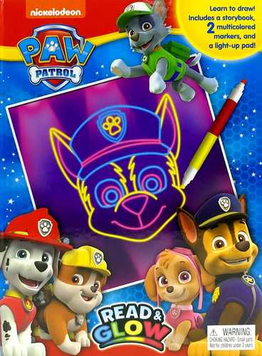 PAW PATROL READ & GLOW/2764332483 - Learn to draw! Includes a storybook,2 multicolored markers,and a light-up pad! 
 Enjoy a creative drawing experience with read & glow! Read the storybook and used the markers on the light-up pad to make drawings that come to life in the light or daek with the magic of colorful light effects! 
 For 3 years up