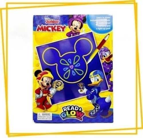 READ&GLOW MICKEY/2764333935 - Learn to draw! Includes a storybook,2 multicolored markers,and a light-up pad! 
 Enjoy a creative drawing experience with Read & Glow! Read the storybook and used the markers on the light-up pad to make drawings that come to life in the light or dark with the magic of colorful light effects. 
 For 3 years and up