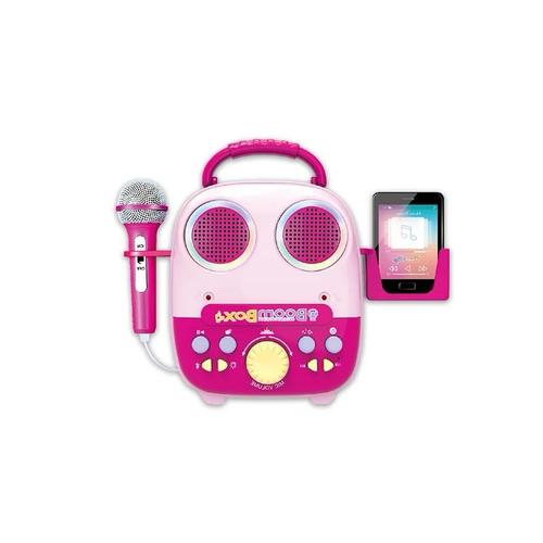 MUSIC SET KARAOKE-VS0535 - With high simulation horn symmetry,360-degree surround,clean quality sound. 
 Bluetooth mode. 
 70 MTDTs, 12 songs. 
 Light show 
 One key start and one key close 
 it can control the previous song and the next one,pause and play. 
 With microphone and phone holder 
 comes with microphone and mobile phone holder MP3 jack Lower input jack 
 Connecting jack to a mp3 players,ipod,smartphone,etc. 
 For 3+ ages