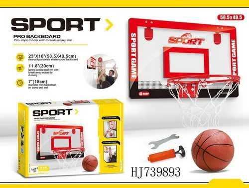 BASKETBALL BOARD-VS0365 - Sport pro backboard 
 pro-style hoop with break away rim 
 For home or dorm,for family & friends 
 23 x 16 polycarbonate backboard with integrated hooks 
 For 6+ ages