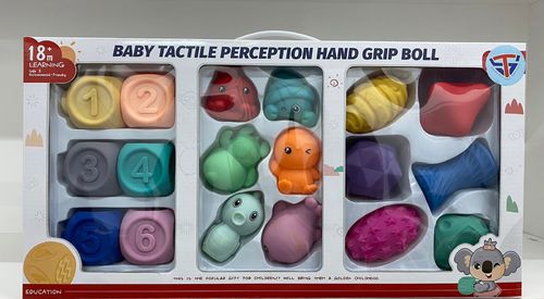 Baby Hand Grip boll-VS0429 - Sensory Development Toys for Babies 0 to 12 Months Baby Touch shapes Soft Massage Play shapes   Educational Toys for Babies