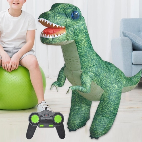 DINOSAUR/LH-D018 - Inflatable dinosaur with remote Self inflatable dinosaur with wheels to move Possibility of rotating 360 degrees Distinctive color big size Easy to move anywhere