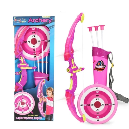 ARCHERY SET-881-28B - Drew bow and arrow,the lights gradually lit,after launch,the lights flashes. 
 Light up the night 
 For 6+ Ages