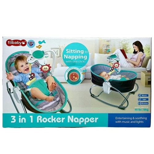 3 IN 1 ROCKER NAPPER-VS0582 - 3 IN 1 ROCKER NAPPER
SITTING TO NAPPING WITH ONE CLICK!
WITH MUSIC ,LIGHTS AND VIBRATIONS
MAXIMUM WEIGHT OF CHILD:
40LBS/18KG