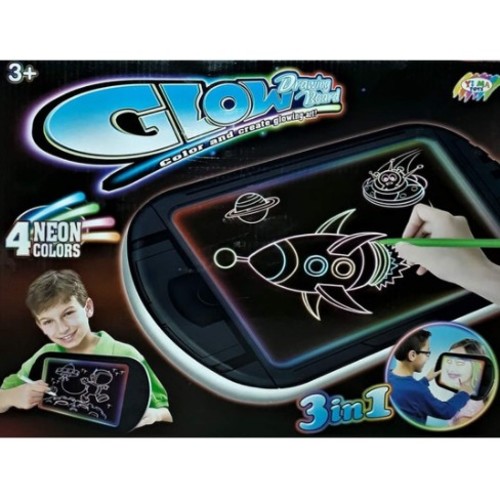 GLOW DRAWING BOARD-VS0889 - LUMINOUS DRAWING BOARD SPACESHIP
FOR 3+ AGES